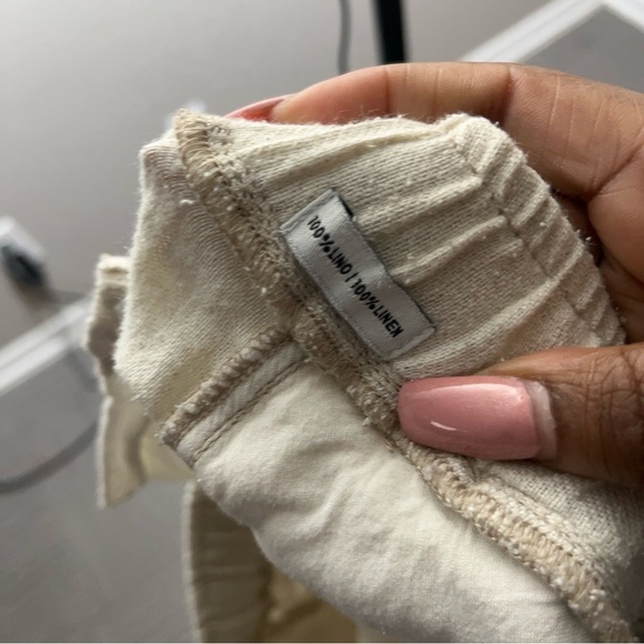 Folks Women 100% Linen‎ Shorts Small Tan Pull On Coastal Lagenlook Beach Resort - Picture 7 of 8